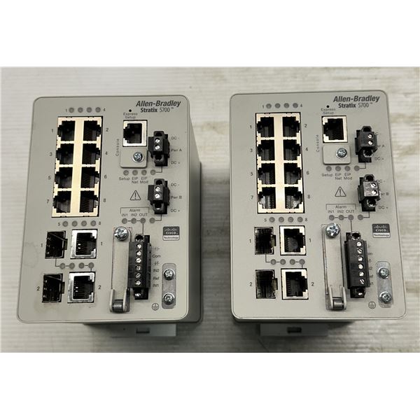 (2) Allen Bradley #1783-BMS10CGN Stratix 5700 Ethernet Managed Switches