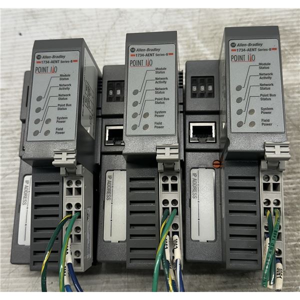 (3) Allen Bradley #1734-AENT Ethernet/IP Communication Module Adapters