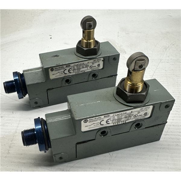 (2) Allen Bradley #802B-PSADXSX Limit Switches