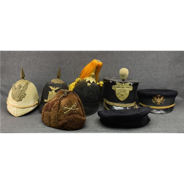 SEVEN MILITARY HELMETS