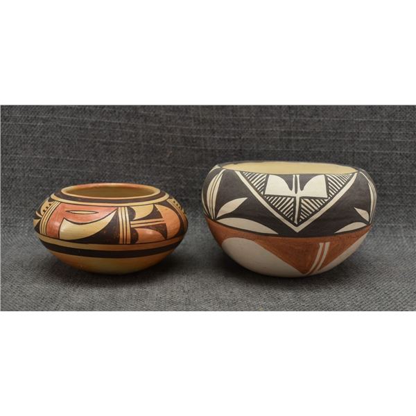 HOPI AND ISLETA POTTERY BOWLS (NAMPEYO TELLER)