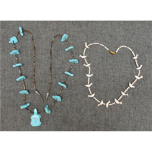 TWO PUEBLO FETISH NECKLACES