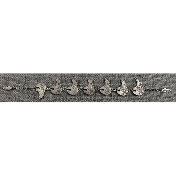 STEARLING SILVER CHARM BRACELET
