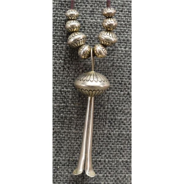 NAVAJO STEARLING SILVER PENDANT AND BEADS (MARIE)