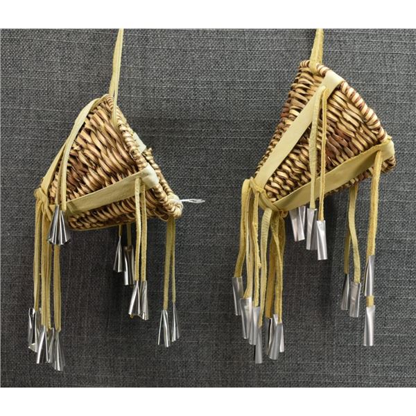 TWO MINIATURE APACHE BURDEN BASKETS