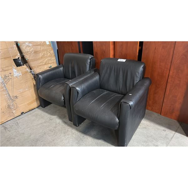 2 BLACK ARM CHAIRS