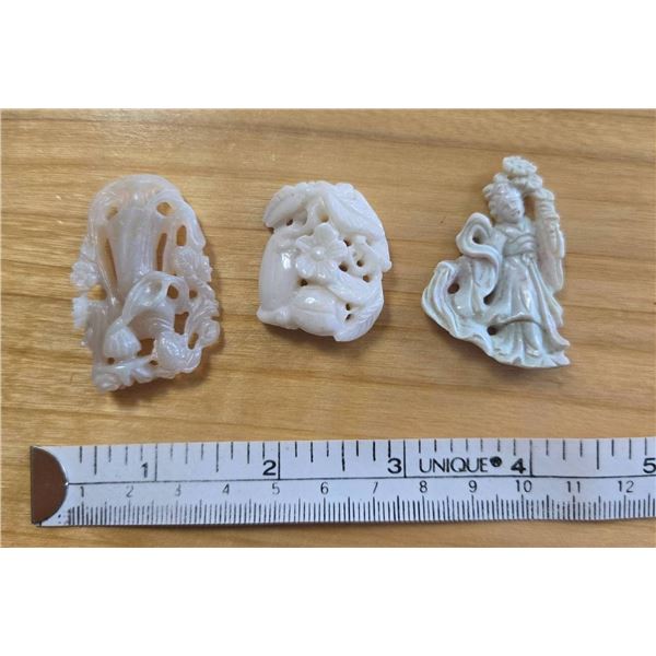 Antique Asian Opal Carving Trio