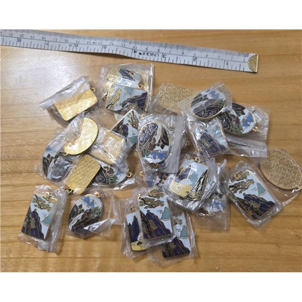 34 Chinese Cloisonne Enamel Pendants