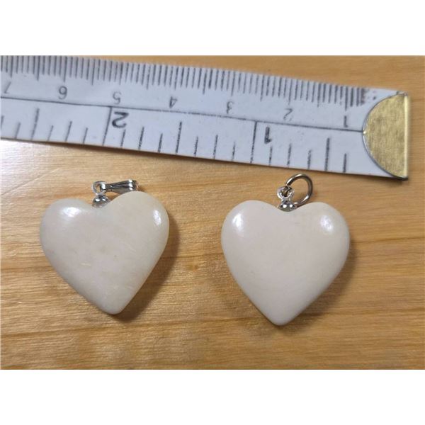 Antique Inuit Heart-Shaped Pendants