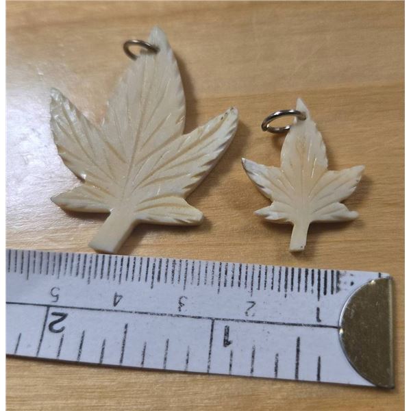 Antique Inuit Leaf-Shaped Pendants