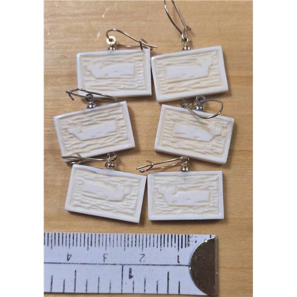 Antique Inuit Whale-Themed Earrings