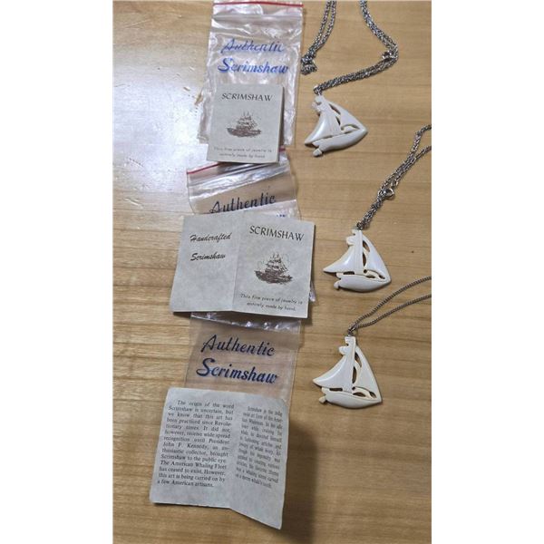 Authentic Scrimshaw Pendant Necklaces