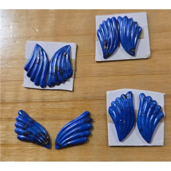 Lapis Lazuli Carved Wing-Shaped Antique Set