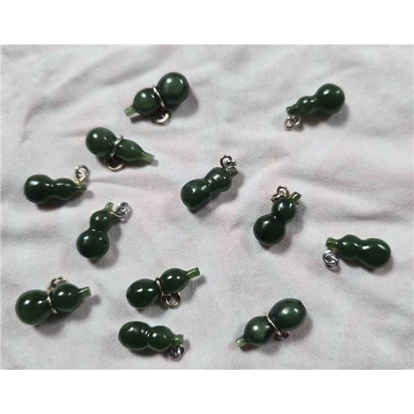 12 Jade Carved Gourd Pendants