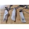 Image 1 : Antique Ivory Carved Foot Pendants with Chains