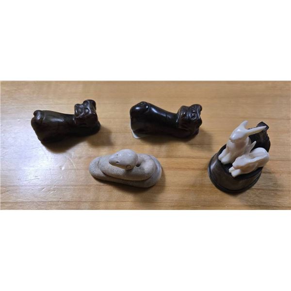 Inuit Miniature Carvings in Stone and Ivory