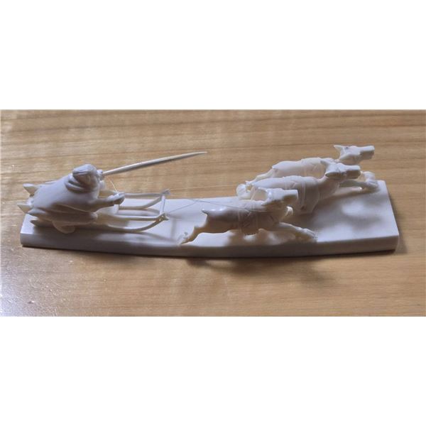 Antique USSR Inuit Carving with Sled and Animals