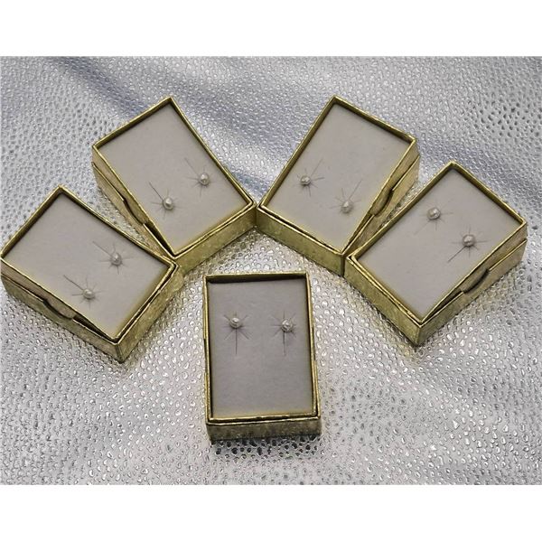 5 Freshwater Pearl Earrings with Post Backings