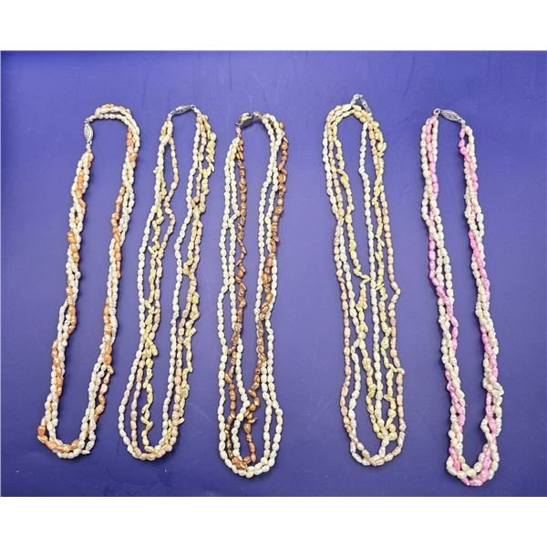 5 Three-Strand Freshwater Pearl Necklaces, 16 in