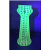Image 1 : Antique Uranium Glass Vase, 9 Inches Tall