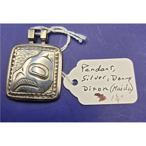 West Coast Indigenous Sterling Silver Pendant by Denny Dixon