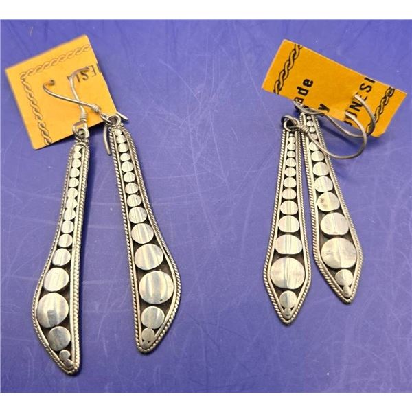 Bali Balinese Tribal Dot Sterling Silver Earrings
