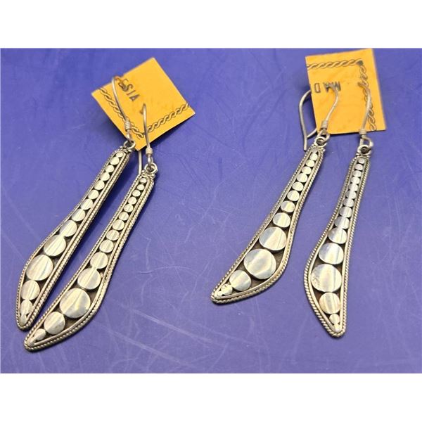 Bali Balinese Tribal Sterling Silver Dot Earrings