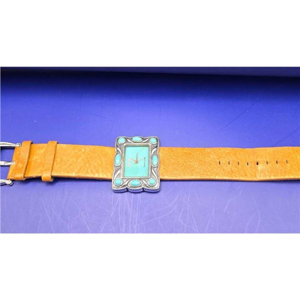 Turquoise and Sterling Silver Ecclissi Watch working
