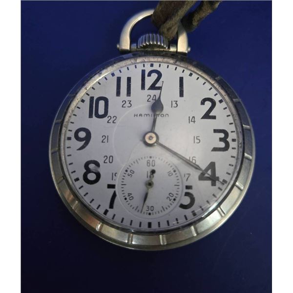 Vintage Working Hamilton Railroad Open Face Pocket Watch