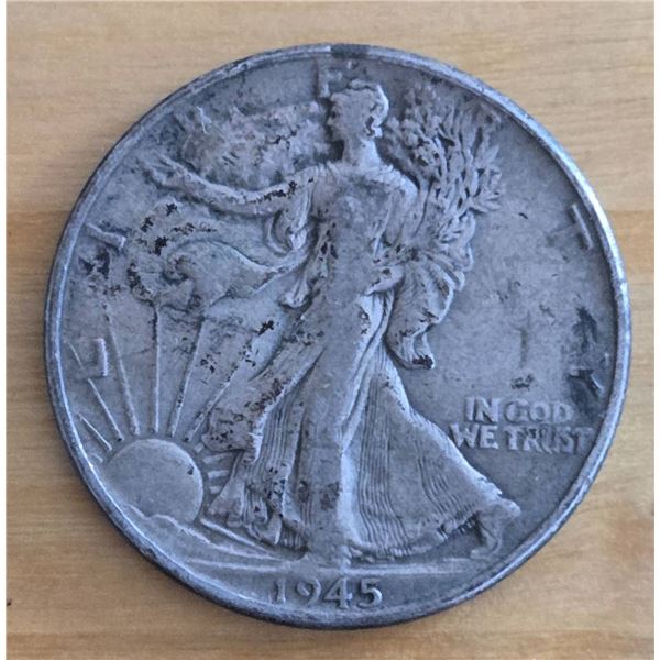 1945 Walking Liberty Half Dollar Coin