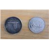 Image 1 : Canadian Silver Dollar and Coin with Queen Elizabeth II