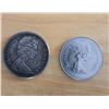 Image 2 : Canadian Silver Dollar and Coin with Queen Elizabeth II