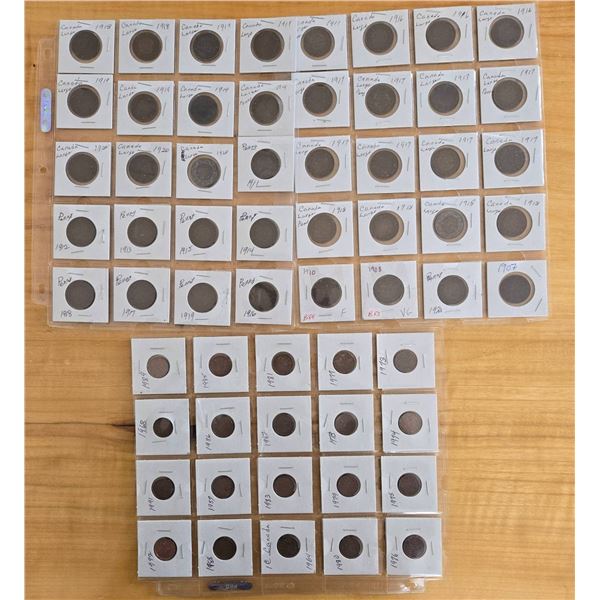 Canadian Pennies â€“ Two Large Sheets and One Small
