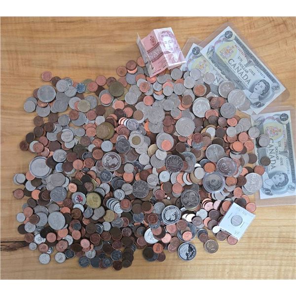Spare Change Tin with 95% Canadian Coins and Tokens