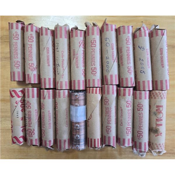 20 Rolls Mixed-Year Canadian Pennies