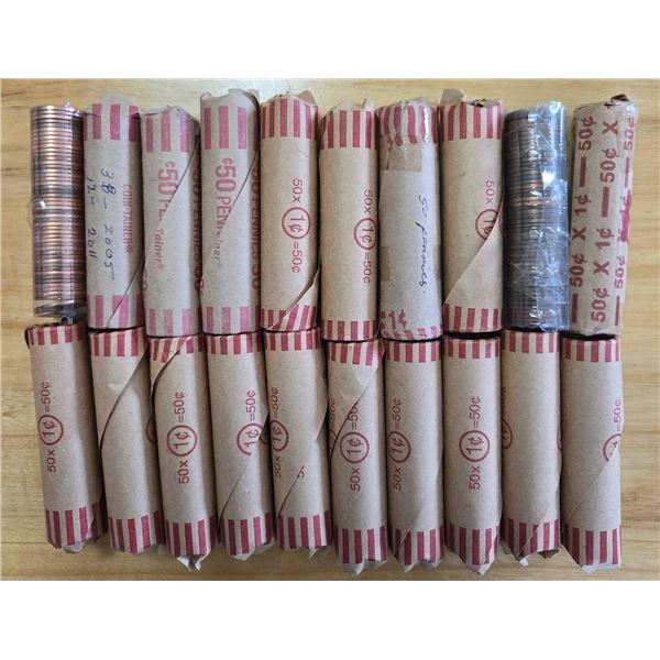 20 Rolls of Canadian Pennies â€“ Mixed Years