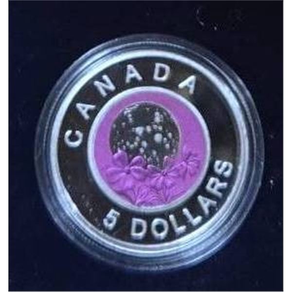 2012 $5 Sterling Silver Coin with Pink Amethyst