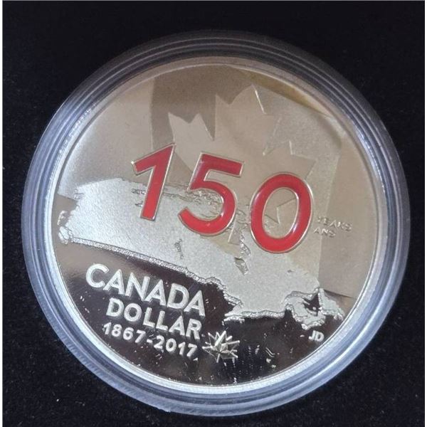 2017 Canada 150 Enameled Special Edition Proof Silver Dollar