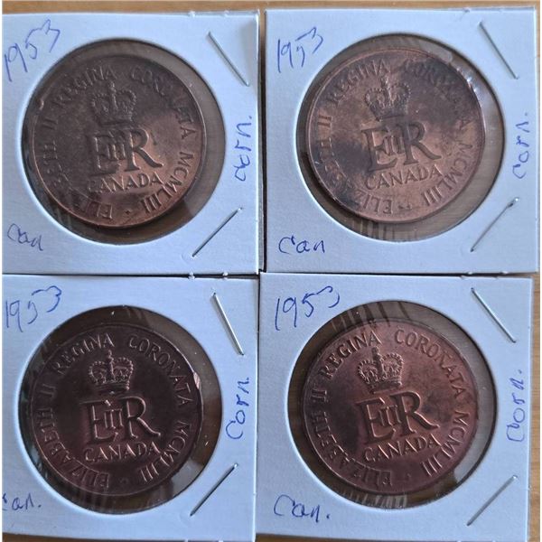 1953 Great Britain Half Pennies in Protective Holders