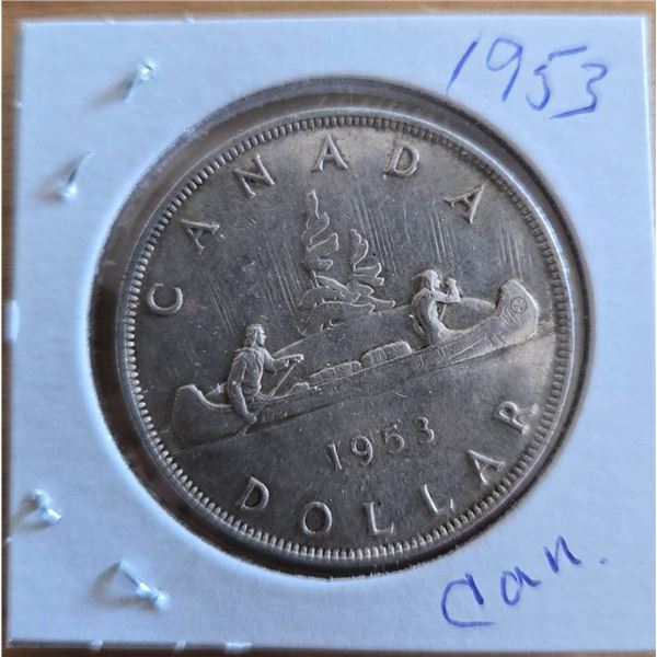 1953 Canada Silver Dollar Coin in Holder