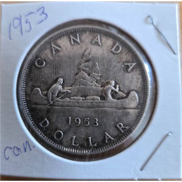1953 Canadian Silver Dollar Coin