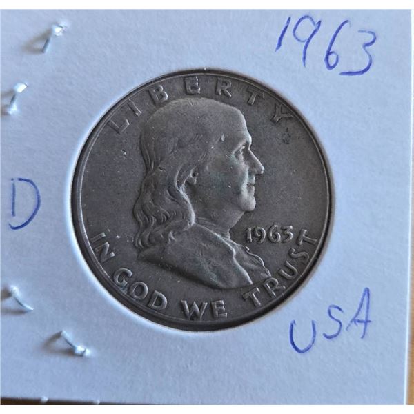 1963 Franklin Silver Half Dollar, Denver Mint
