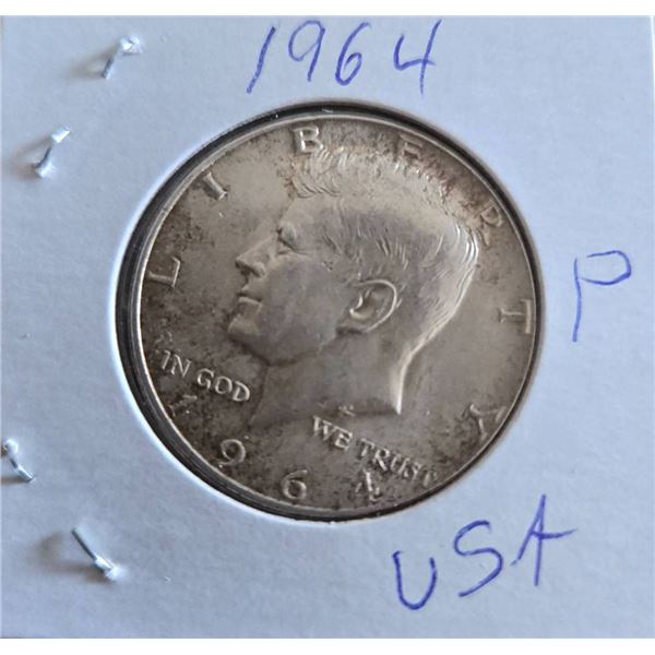 1964 Kennedy Half Dollar Coin, Philadelphia Mint