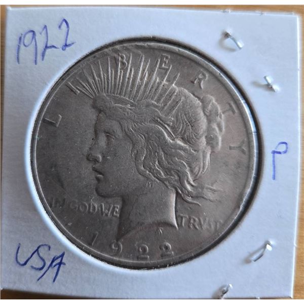 1922 Peace Silver Dollar, Philadelphia Mint