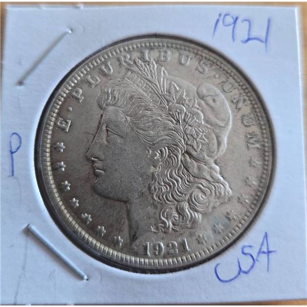 1921 Morgan Silver Dollar in Protective Holder