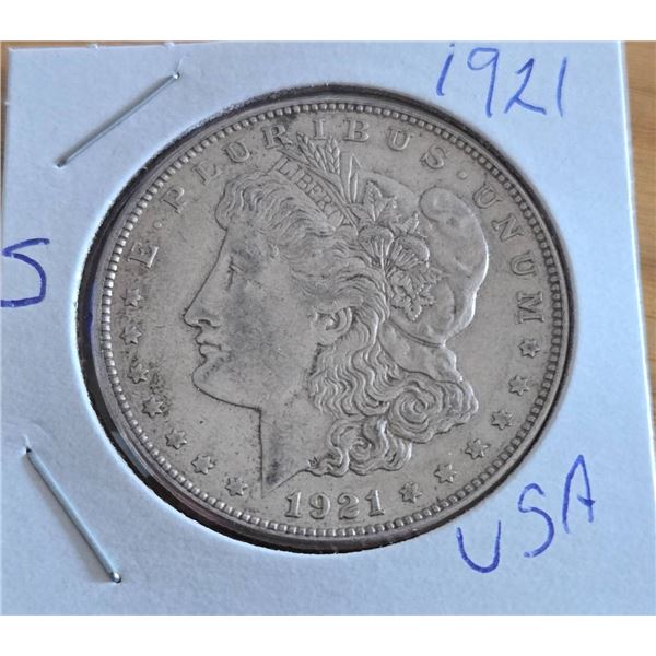 1921 Morgan Silver Dollar Coin USA