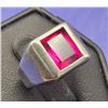 Image 1 : 10k White Gold Ring with Genuine Ruby