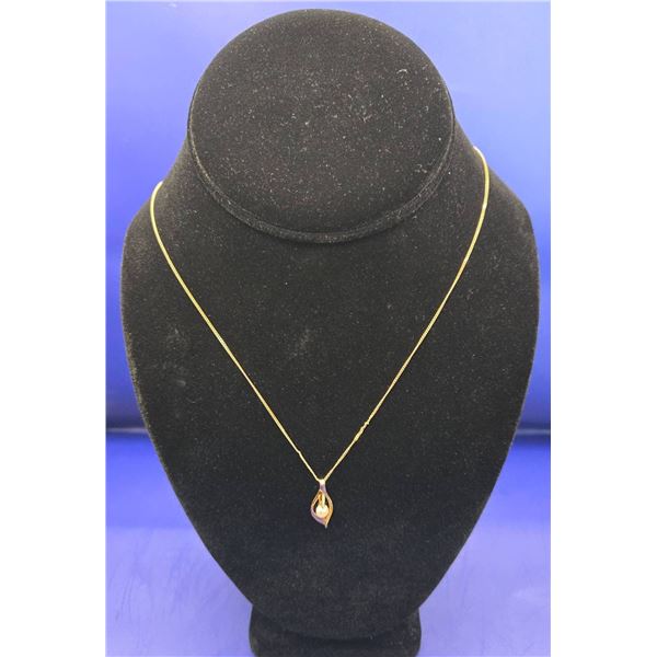 Genuine Pearl 10k Gold Necklace