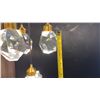Image 2 : ROCK CRYSTAL LED CHANDELIER ANTIQUE BRASS FITTINGS RETAIL $1760