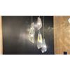 Image 1 : LUMA 5 LED PENDANT CHANDELIER STERLING. RETAIL $5089. APPROX 16"D X 90"H WITH ADJUSTABLE PENDANTS.